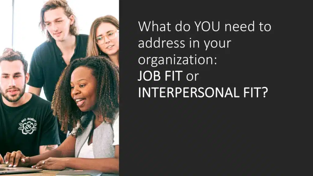 What do YOU need to address in your organization: JOB FIT or INTERPERSONAL FIT?