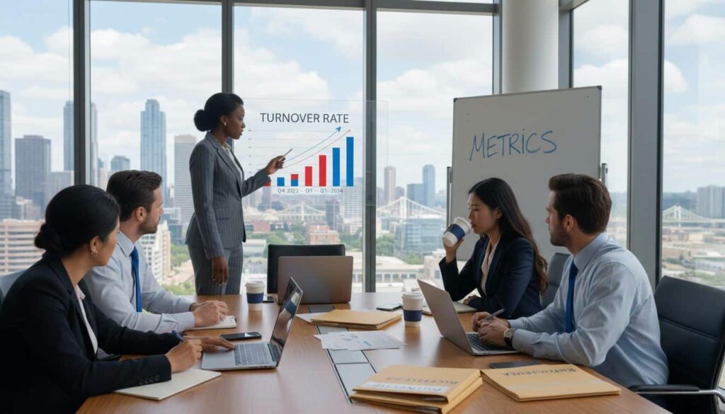 Team analyzes turnover rate in office