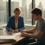 HR manager and employee during exit interview