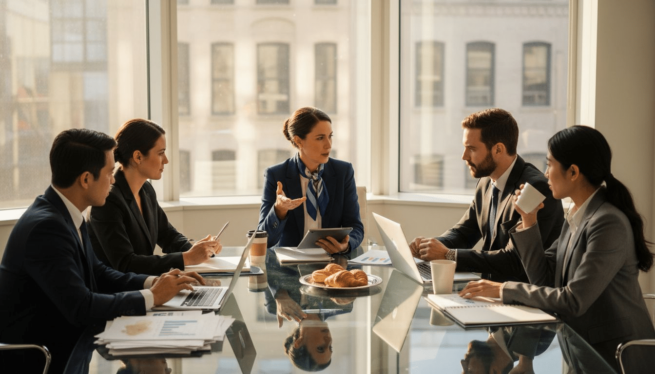 Executive team meeting on retention strategy