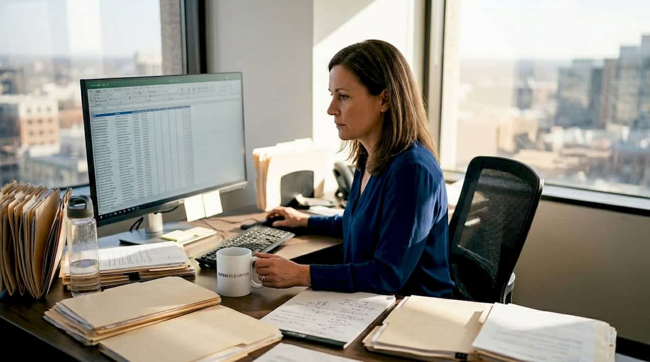 HR manager reviews turnover prediction spreadsheet