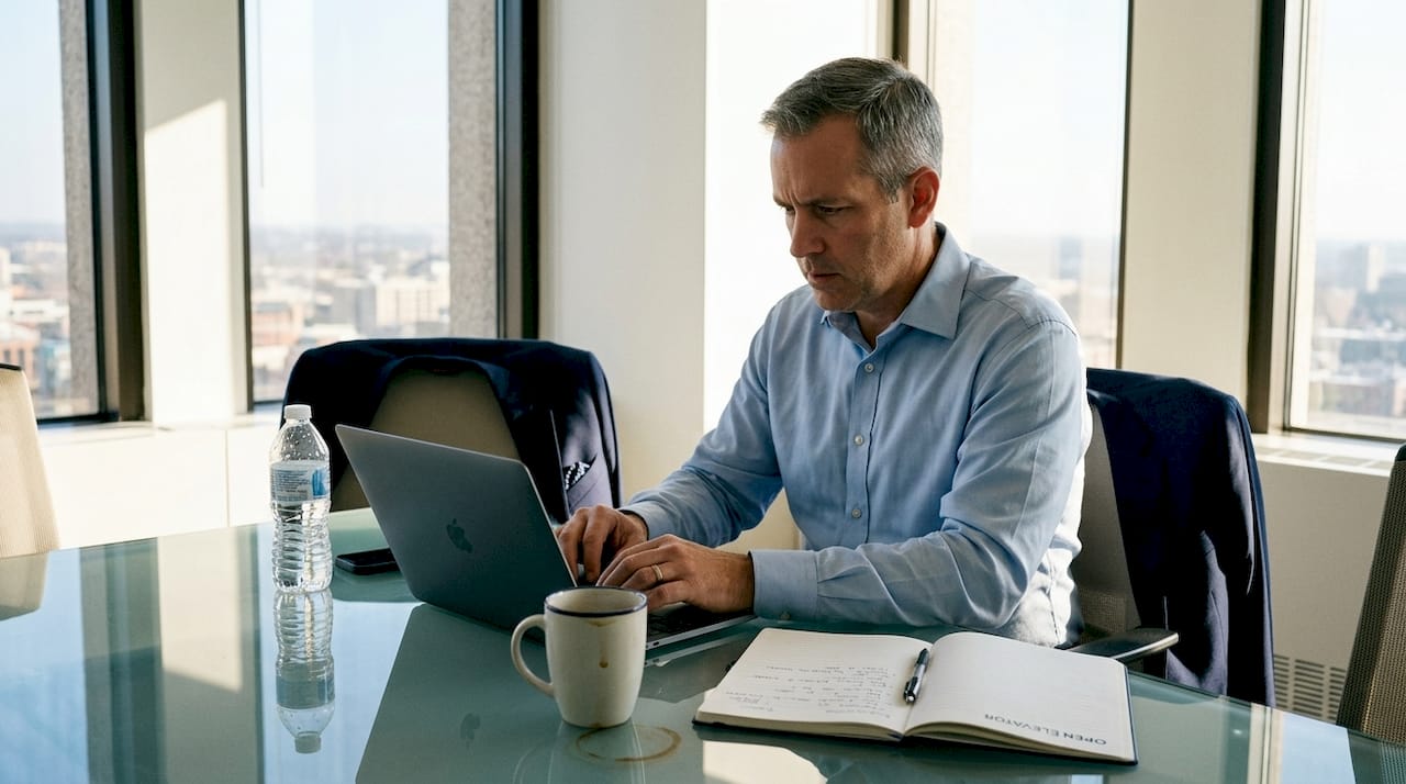 HR director reviewing employee turnover data