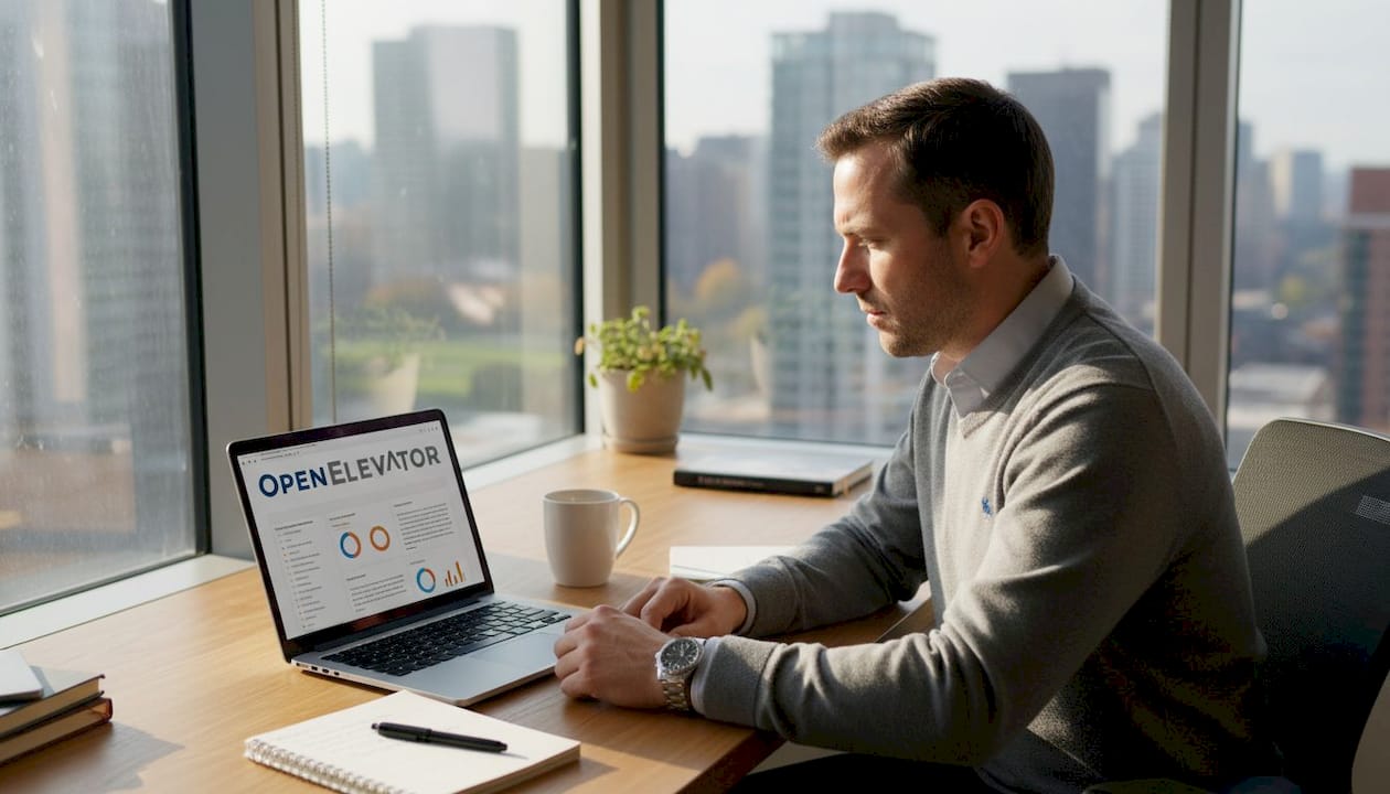 Manager reviewing employee feedback report