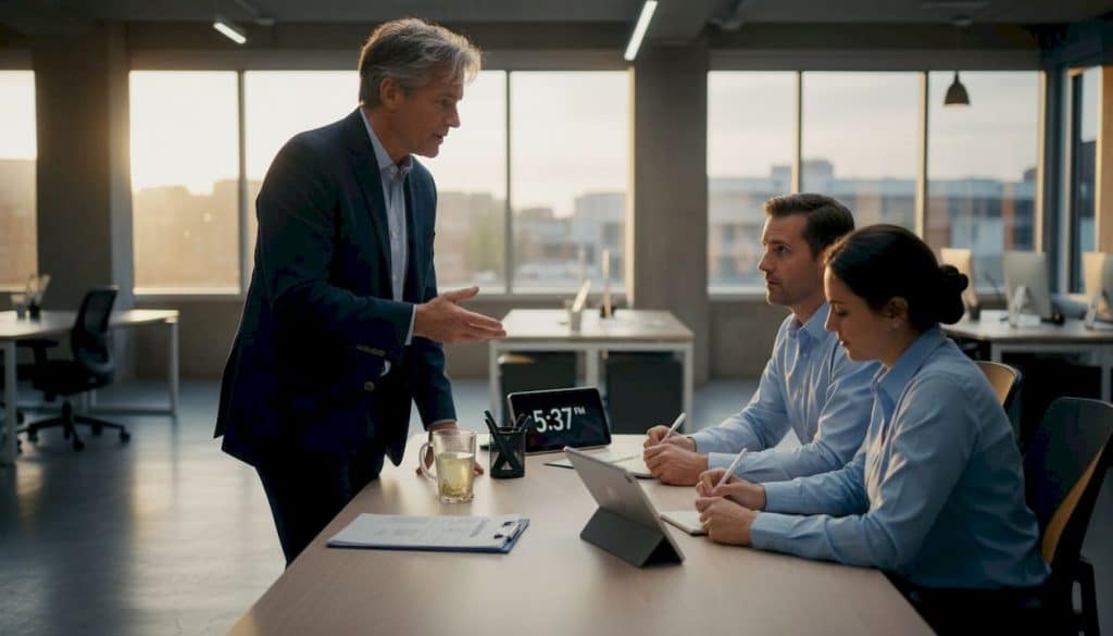Manager and colleagues discuss retention strategies