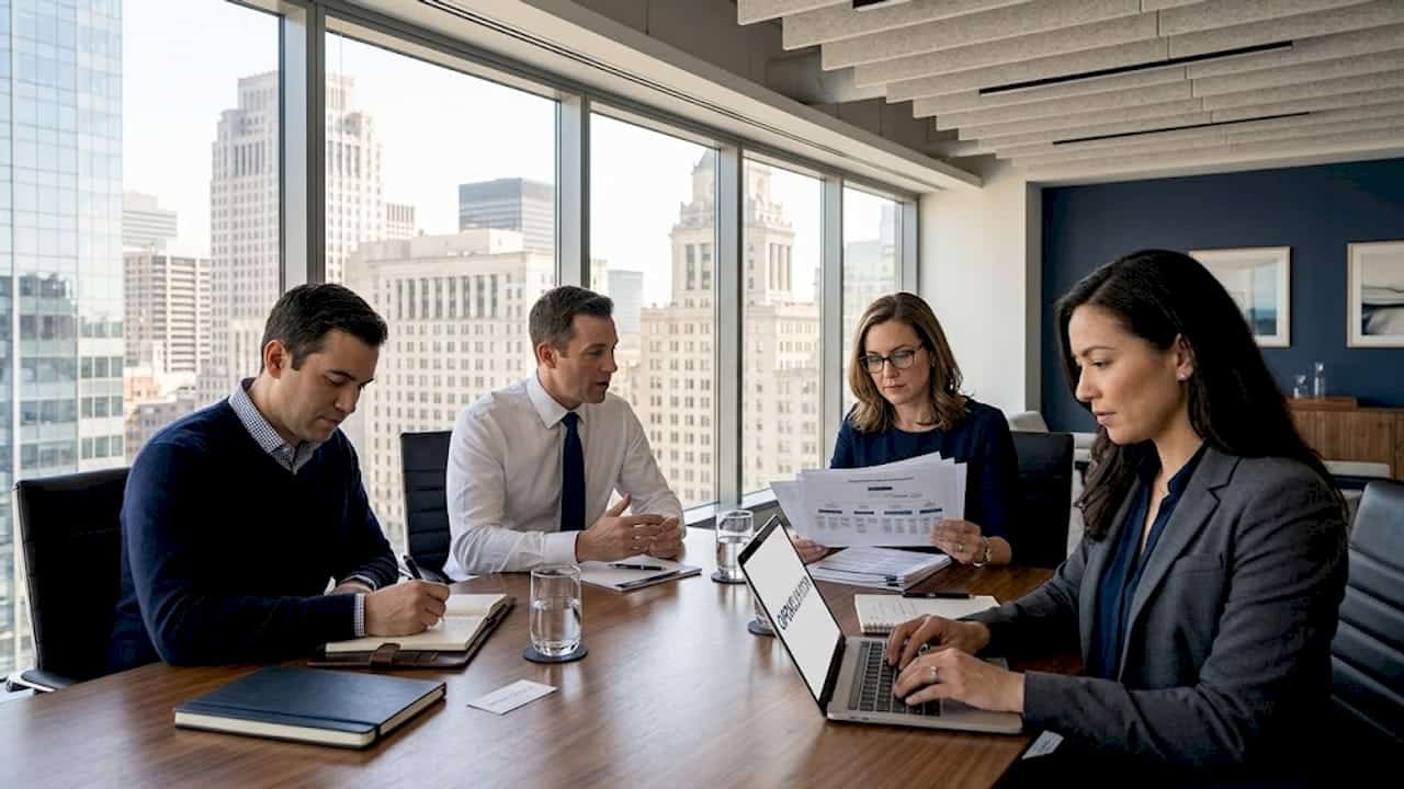 Team preparing growth strategy together